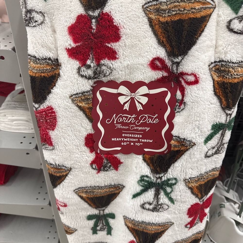 Christmas Espresso Martini Plush Throw Blanket